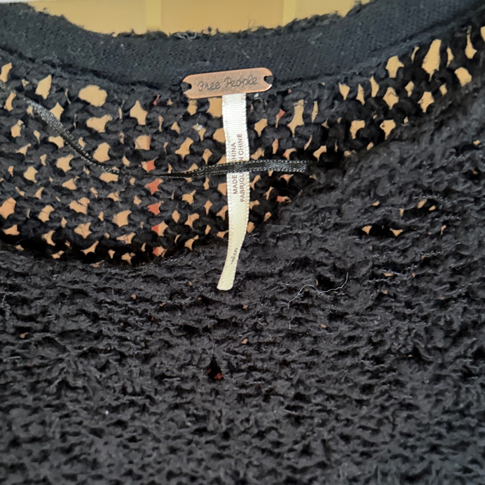 Free People Black Crochet Sweater - Picture 2 of 3